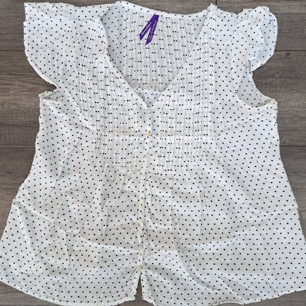 Seraphina maternity polka dot blouse